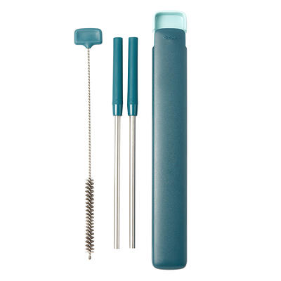  OXO Good Grips Stainless Steel 4 Piece Reusable Straw