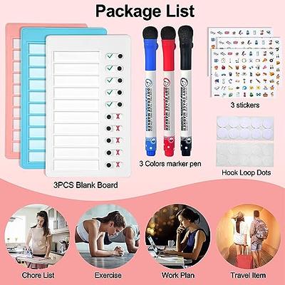  Dry Erase Checklist Board to Do List Memo Boards Slider  Schedule Chore Chart DIY Plastic RV Checklist Detachable Daily Checklist  with Markers and 3 Erasable Paper for Planning (to Do