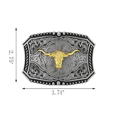 QQA Western Cowboy Belt Buckle Fashion Gold Eagle/Bull/Wolf/Cross