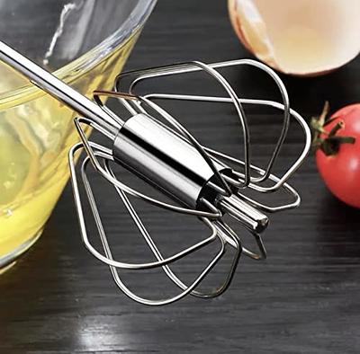 Stainless Steel Semi-automatic Egg Beater, Handheld Rotating Cream Egg  Whisker, Manual Baking Tool For Home Use