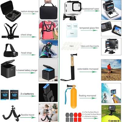 Accessories Kit for Gopro Hero 12 11/Hero 10 9 Black Waterproof Protective  Case Underwater Floating Handgrip Screen Protector