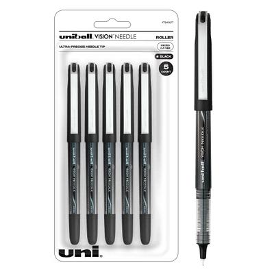 Uniball Vision Elite Rollerball Pens, Black Pens Pack of 12, Bold Pens with  0.8mm Ink, Ink Black Pen, Pens Fine Point Smooth Writing Pens, Bulk Pens