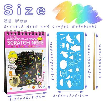  OJYUDD 32 Pack Scratch Arts and Crafts Notebooks