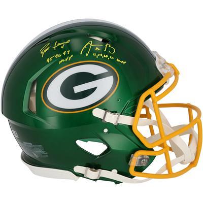 Aaron Rodgers & Brett Favre Green Bay Packers Autographed Riddell Flash  Speed Authentic Helmet with Multiple MVP Inscriptions - Yahoo Shopping