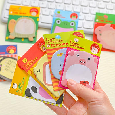 Mini Animal Sticky Notes,Kawaii Sticky Notes Six-Fold Sticky Note