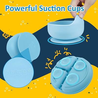 Silicone Baby Feeding Set, Baby Led Weaning Supplies with Suction Bowl  Divided Plate, Toddler Self Feeding Dish Set with Spoons Forks Sippy Cup  Adjustable Bib, Eating Utensils for 6+ Months(Blue) - Yahoo