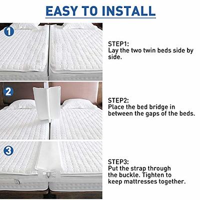 Bed Gap Filler, Bed Bridge and Mattress Gap Filler, Twin to King Converter  kit, Mattress Wedge to Create a King-Size Bed, Twin Bed Connector 