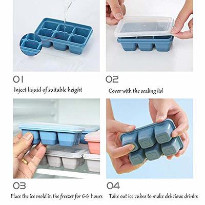 KIYOKI Ice Cube Trays for Freezer 3 Pack - Mini Ice Cube Trays with Lid &  Easy-Release Silicone Bottom, Stackable Small Ice Cube Molds, Blue+Red+Mint  Green - Yahoo Shopping