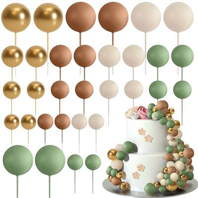 ASTARON 32 Pcs Ball Cake Topper Decorations Mini Balloons Cake Topper Sticks  Foam Balls Cake Picks Cake Topper Balls Cake Decorations for Wedding Party  Birthday Cake Decorating (Green Brown Gold) - Yahoo Shopping