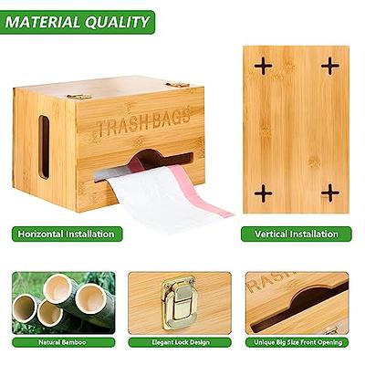 Snpwne Large Trash Bag Holder, Garbage bag dispenser with handle, Kitchen  Trash Bag Organizer, Bamboo wall Mounted Trash Bag Dispenser Roll Holder  for Cabinets, Countertops and Under Sink - Yahoo Shopping