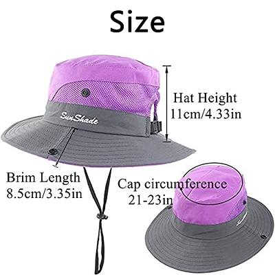 Rosoz 2 Pack Ponytail Sun Bucket Hats for Women UV Protection Foldable Mesh  Wide Brim Hiking Beach Fishing Summer Safari