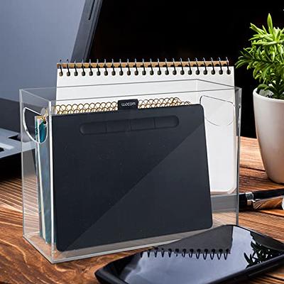Huolewa File Organizer Box with Lid, Collapsible Hanging File Box