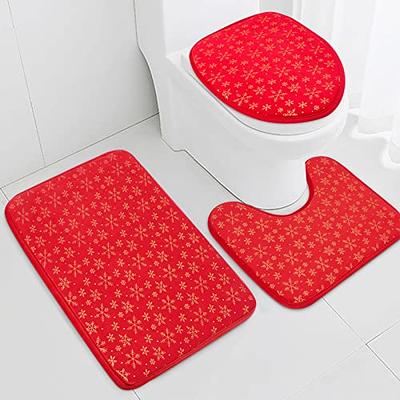 Elegant Homes 3 Piece Bathroom Rug Set Bath Rug, Contour Mat, Lid