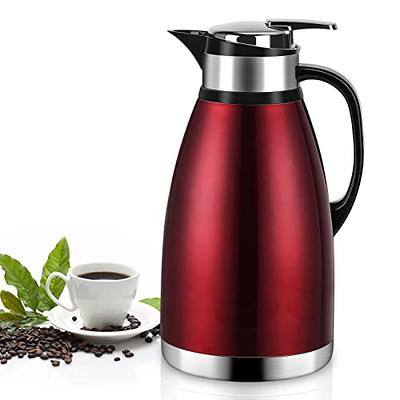 68 Oz Thermal Coffee Carafe,2 Liter Stainless Steel Thermos Carafe,Double  Wall Insulated Coffee Server,Fully Sealed Coffee Thermos Dispenser Keep Hot  12 Hours,Vacuum Thermal Pot for Coffee,Tea (Red) - Yahoo Shopping