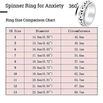 OreilleStar Anxiety Ring for Women Fidget Ring: Anxiety Relief Items  Spinner Rings for Anxiety Silver Moon Star Fidget Rings for Anxiety for  Women Anti Anxiety Rings - Yahoo Shopping