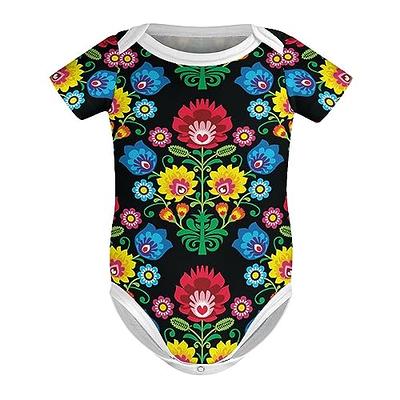 whuhezhi Baby Boys Girls Bodysuits Bodysuit Polish Folk Art Floral