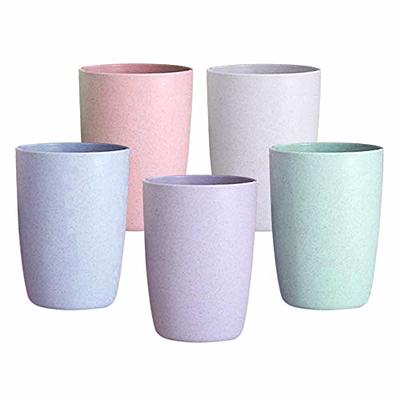 Wheat Straw Plastic Coffee Cups / Mugs with Handles (Sets for 4) - Unbreakable / Nonbreakable, Lightweight-Kids,Toddlers,Adults & Elderly, White