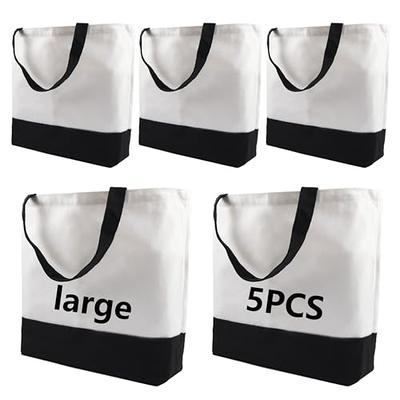 E-Found 20 Pcs Pure White Sublimation Blank Canvas Bags