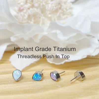 Implant Grade Titanium Threadless Push in Leaf Top Tragus Helix Cartilage  Conch Ear - Yahoo Shopping