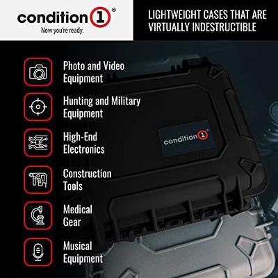 Condition 1 16 Medium Hard Case Lockable Storage Box, Waterproof Travel  Plastic Case, Protective Luggage with Customizable Foam, for Camera,  Tactical, Scientific Gear Storage IP67 #179, 16x13x7, Black