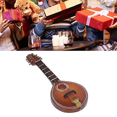 Broadway Gift Mandolin Miniature Replica Mahogany Tone 1.5 x 3 Resin Stone  Tabletop Figurine