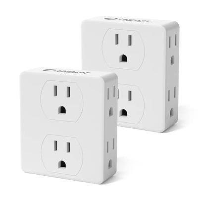  ETwinCoo 3 Way Flat Wall Outlet Extender AC Adapter - 2-Prong  Swivel Mini Indoor Wall Tap Plug, Outlet Splitter (Quick & Easy Install)  Perfect for Home and Travel, Type A, White (