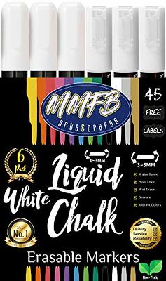 W Outwit Chalk Markers, Erasable Chalkboard Neon Pens for Kids Art, 8 Packs Non-Toxic Window Markers with Chisel or Fine Tip,16 Labels, Drawing Marker