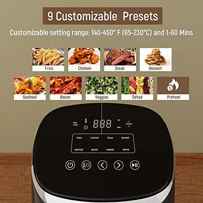 Air Fryer, Fabuletta 9 Cooking Functions Electric Air Fryers, Shake  Reminder, Powerful 1550W Electric Hot Air Fryer Oilless Cooker, Tempered  Glass Display, Dishwasher-Safe & Nonstick, 4 Quart - Yahoo Shopping