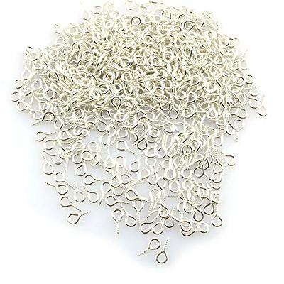 Tegg Screw Eye Pin 500PCS Silver Mini Eye Hooks Bail Peg Sets for