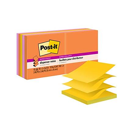 Post-it Super Sticky Notes, 3x3 in, 24 Pads, 2x the Sticking Power,  Supernova Neons, Bright Colors, Recyclable