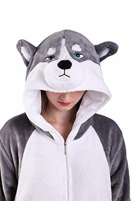 Slim Fit Panda One Piece - Plush Adult Animal Costume Jumpsuit by FUNZIEZ!  (Black/White, Small)