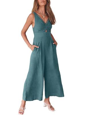 TARSE Womens Jumpsuits Casual Summer V Neck Baggy Rompers