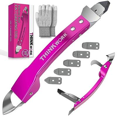 THINKWORK Stainless Steel Caulking Tools, 4 in 1 Sealant Finishing Tool,  Grout Removal Tool, Silicone Caulking Tool Caulk Remover for Kitchen  Bathroom Window Sink Tile Joint, Pink - Yahoo Shopping