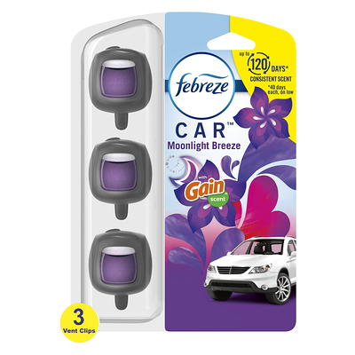 Febreze Auto Air Freshener Vent Clip Cherry Blossom Scent, .06 oz Car Vent  Clip, Pack of 2