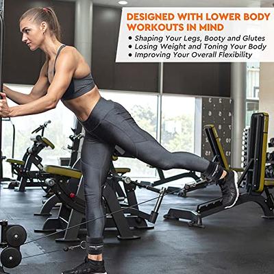 Ankle Straps for Cable Machines Padded Ankle Cuffs (Pair) - for Legs,  Glutes, Abs and Hip Workouts Fits Women & Men - Fully Adjustable &  Breathable Ankle Strap Set Black