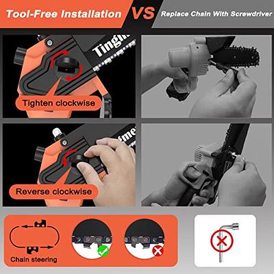 Mini Chainsaw, Handheld Cordless Chainsaw, 4-Inch Portable Household Small  Rechargeable Battery Powered Saw For Wood Cutting Fruit Tree Pruning And