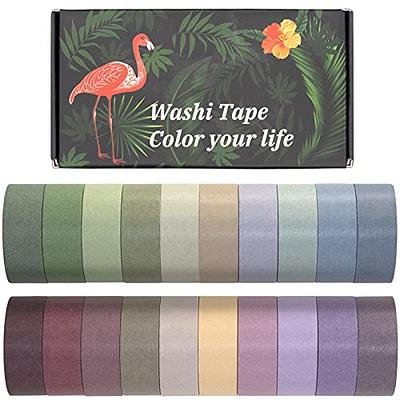 KUNMINGER 40 Rolls Washi Tape Set - 15 mm Wide Colored Masking