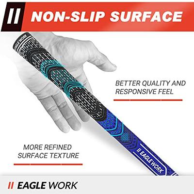 EAGLE WORK Hybrid Golf Grips, 13 Pack with Solvent, 15 Tapes, Vise