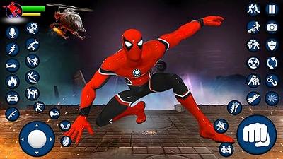 herói de aranha de mundo aberto real voando super gangster de luta