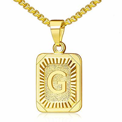 Gold Letter G Initial Pendant Necklace | INXSKY