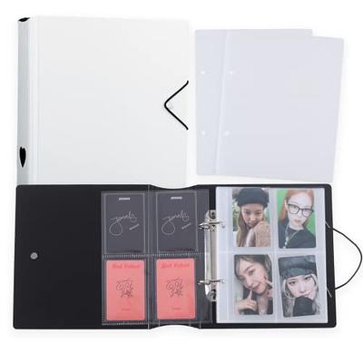 Kpop Photocard Binder with 30Pcs Inner Pages 3 Inch Photocard Holder Book  Sleeves A5 Idol Card DIY Collector 2×3 Polaroid Photo Album, Black