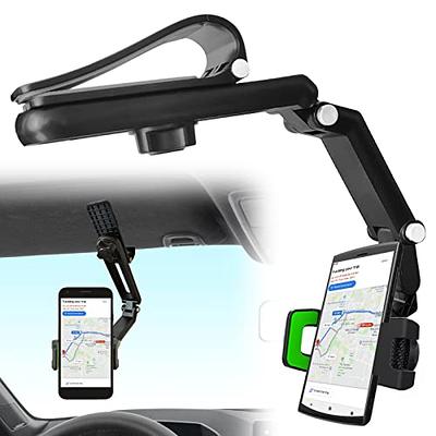 Sun Visor Phone Holder for Car, 360° Rearview Phone Holder for Car