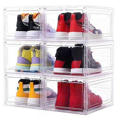 Extra Large Shoe Storage Box, Clear Plastic Stackable Shoe