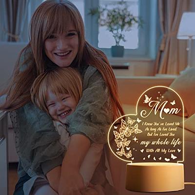 Afterprints Gifts for Mom - Engraved Night Light, Mom Birthday Gifts, Mom  Gifts from Daughter Son on Christmas Mothers Day Valentines Day, Night Lamp  Present 