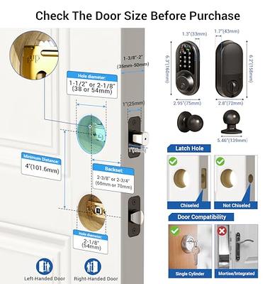 Keyless Entry Door Lock with Handle, UYF Electronic Keypad Deadbolt Lock  with Levers, Front Door Lock Set, Auto Lock, Smart Digital Touchscreen with