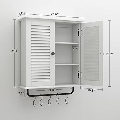 Treocho Bathroom Wall Cabinet, Medicine Cabinet with Door and 3 Open Shelves,  Wall Mounted Storage Organizer for Bathroom, Kitchen, Living Room, White -  Yahoo Shopping