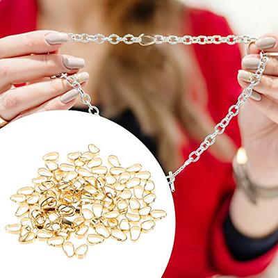 100pcs Stainless Steel Gold Plated Pendant Pinch Bail Clasps