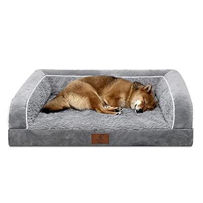 PawHut Soft Foam Large Dog Couch for a Fancy Dog Bed, Spongy Dog Sofa Bed,  Washable Cover, Elevated Dog Bed, Gray