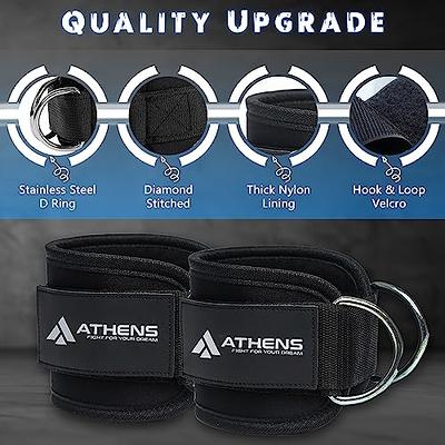 Gymreapers Ankle Straps (Pair) for Cable Machine Kickbacks, Glute Workouts, Lower Body Exercises - Adjustable Leg Straps with Neoprene Padding