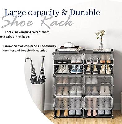 60 Pairs Shoe Rack Organizer 10-Tier Stackable Shoe Storage Cabinet Space  Saving